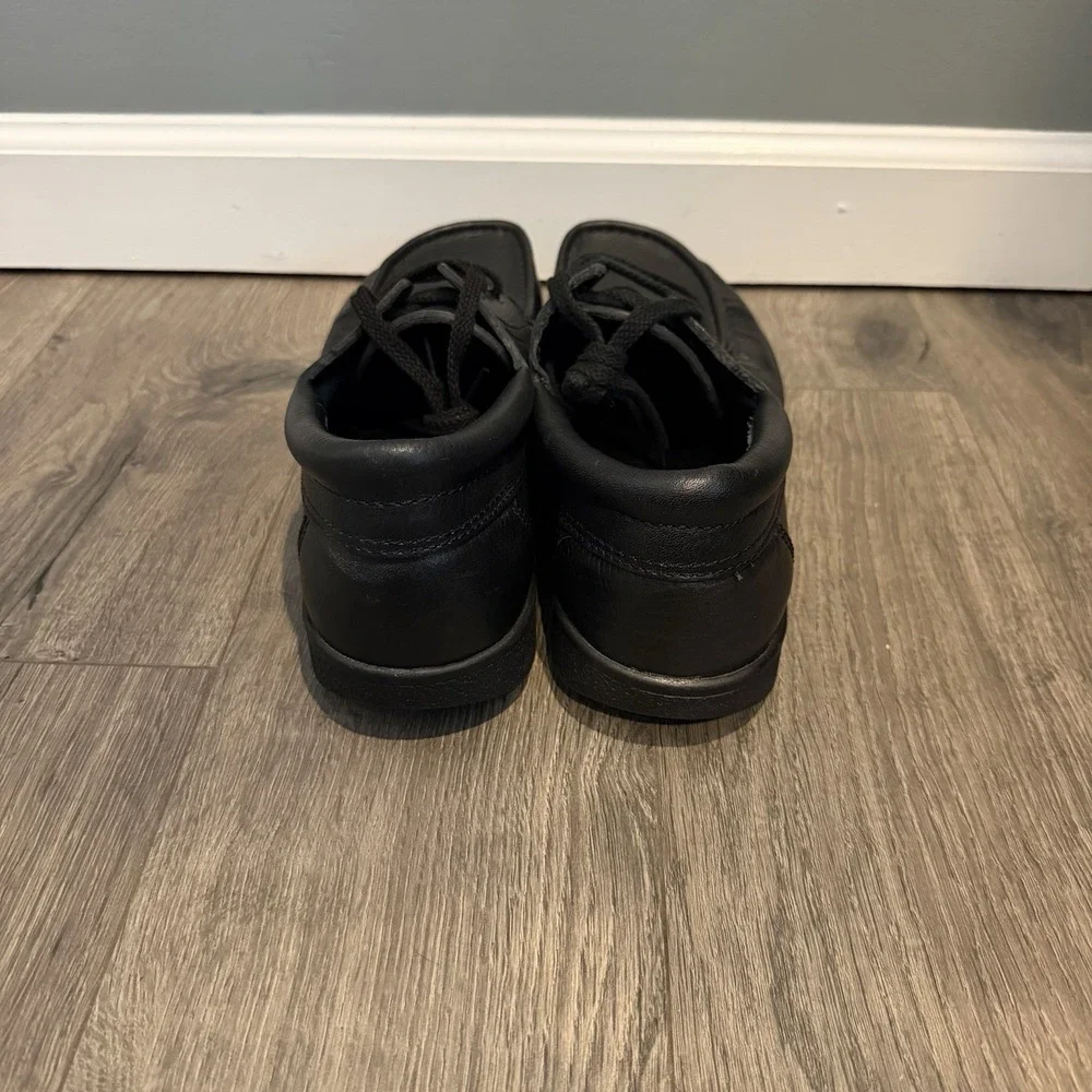 VTG Hitchcock Moc Toe Shoes Mens 9.5  Leather Black Made In Denmark